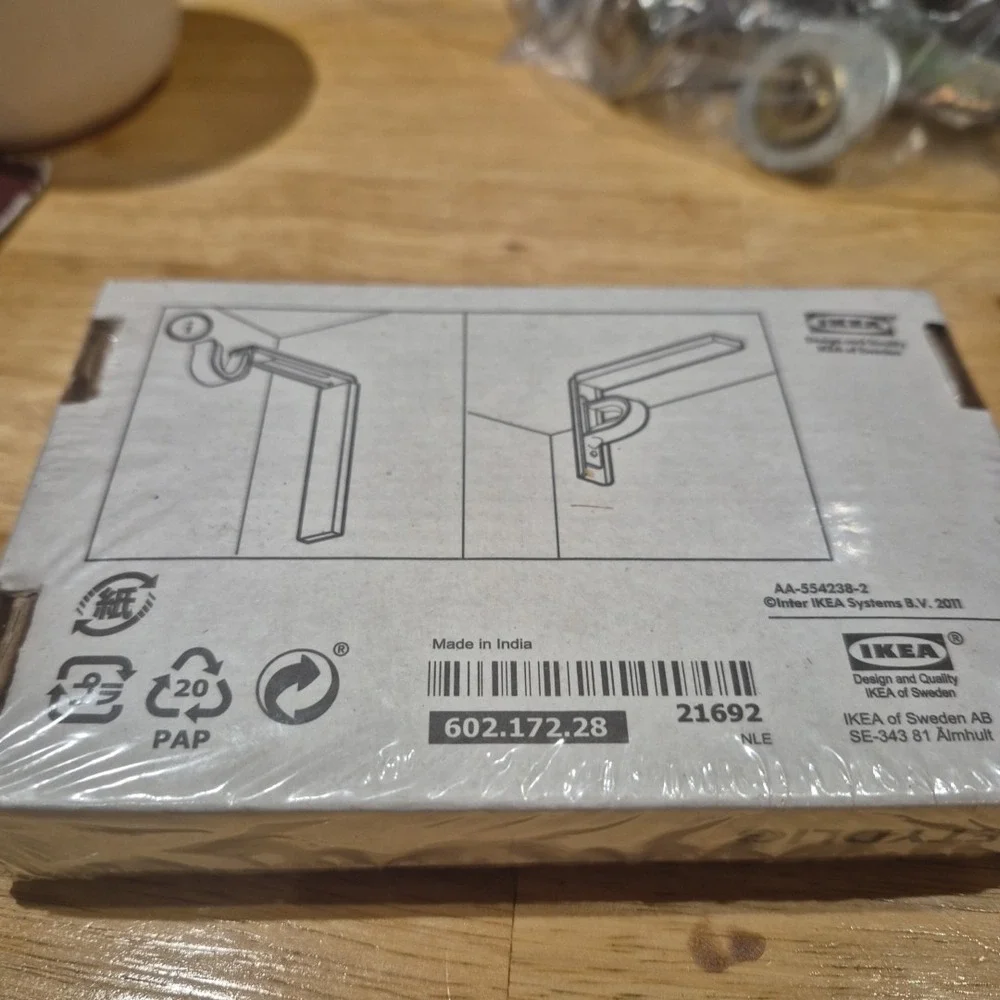 New IKEA BETYDLIG‎ Black Curtain Rod Holder Bracket Adjustable Wall Ceiling